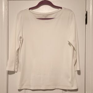 Talbots XL 100% pima cotton off-white top